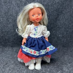 Furga Italy Vintage 9" Doll Blonde Rooted Hair Rubber Face & Body Collectible